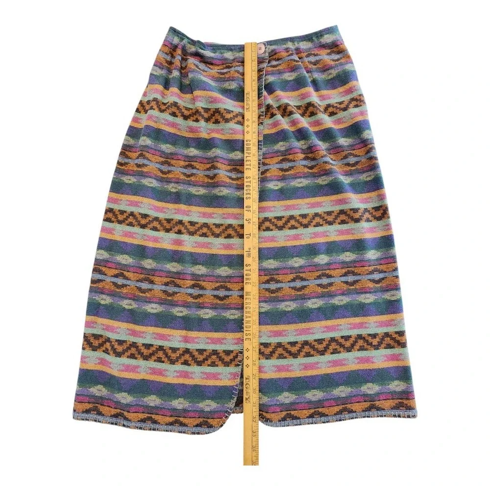 Ambitions Western Vintage Skirt Colorful Wrap Southwestern Made USA Aztec Medium
